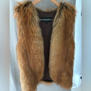 Fabulous Furs Faux Fur Vest in Rich Brown